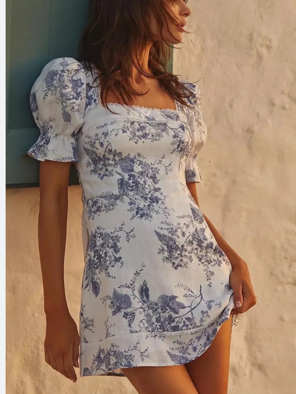 LIKE NEW REFORMATION Evianna Linen Dress, Lupine, size 6 - Picture 4 of 8